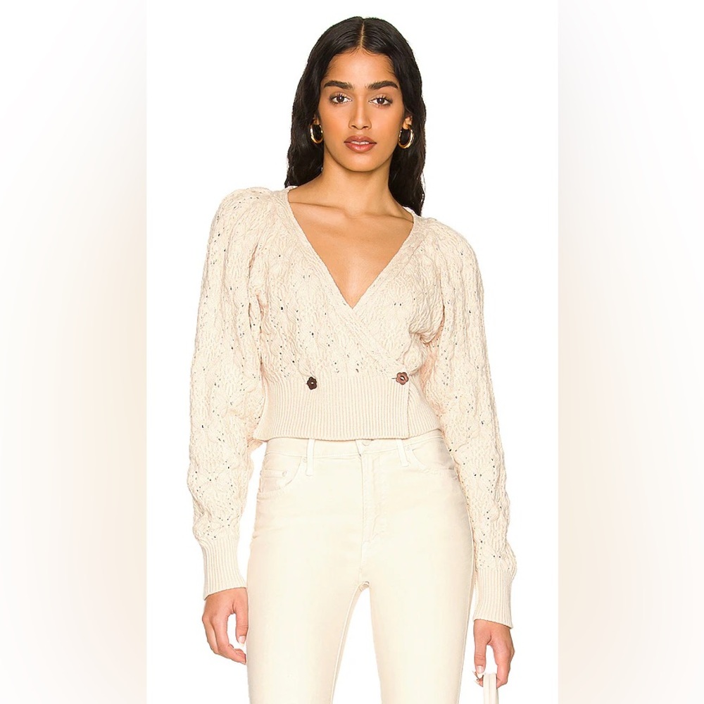 Free People Olive You Cardi in Macadamia X-Small